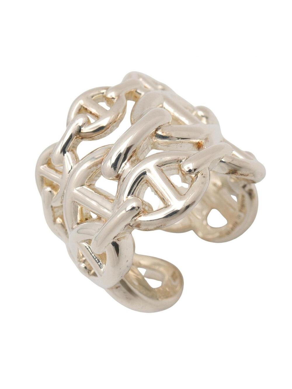 Hermes Enchainee Gm Ring Silver #343615H12B